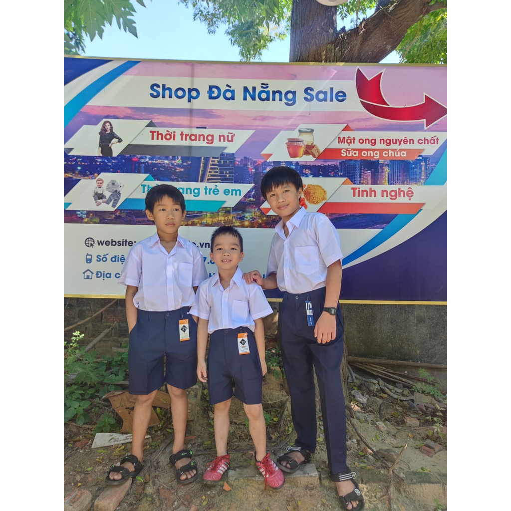 Đồng phục học sinh nam cấp 1 vải kate lụa - Danangsale