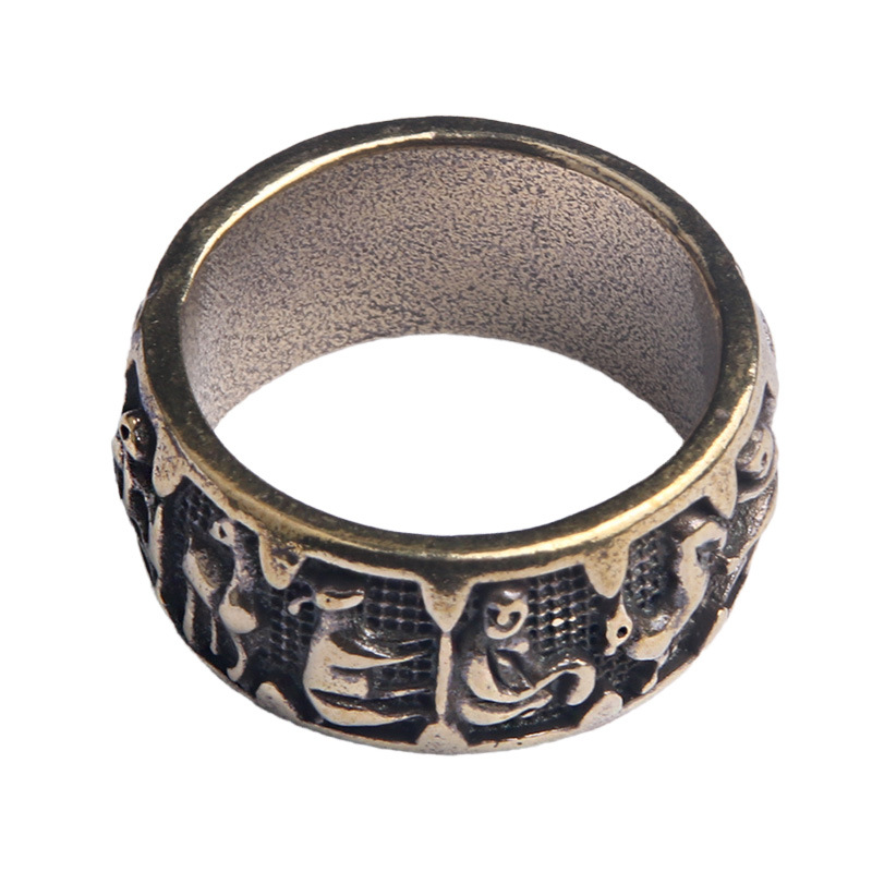 Nhẫn đeo họa tiết cung hoàng đạo bằng đồng nguyên chất thời trang