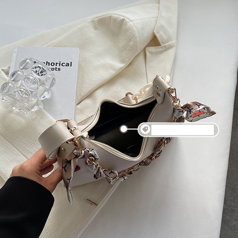 Túi xách IELGY bằng da phối khăn choàng lụa dễ phối đồ thời trang cho nữ