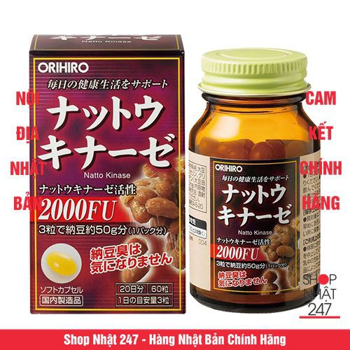 Viên uống chống đột quỵ orihiro natto kinase 2000 fu nhật bản