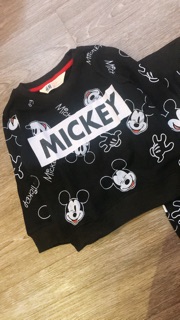 Bộ nỉ da cá Mickey màu đen
