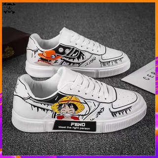 One Piece Anime Hàn Quốc Thời trang nam nữ Chống trượt sneakers cổ thấp Ulzzang thể thao Unisex  vải giày