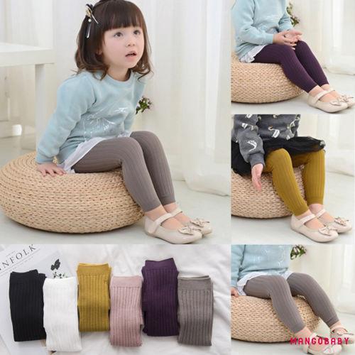 Tất ống dài cotton giữ ấm màu trơn thời trang cho bé gái