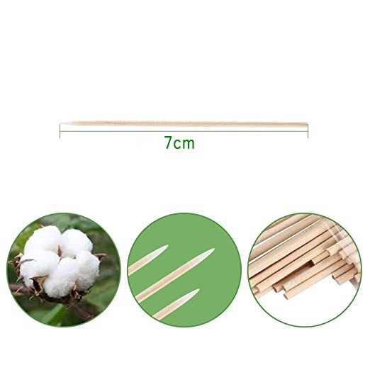 100 Pcs Single-ended Ultra-fine Eyebrow Cotton Swab/ Multipurpose Long Wood Handle Swabs/ Disposable Soft Makeup Cleaning Buds