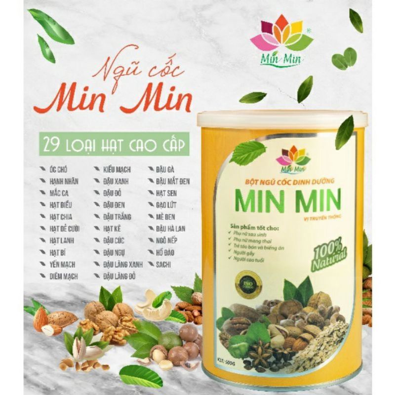 Ngũ cốc min min 29 hat hộp 500g