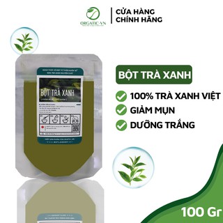 100GR bột trà xanh đắp mặt nguyên chất Organic - mỹ phẩm Handmade - B002.005