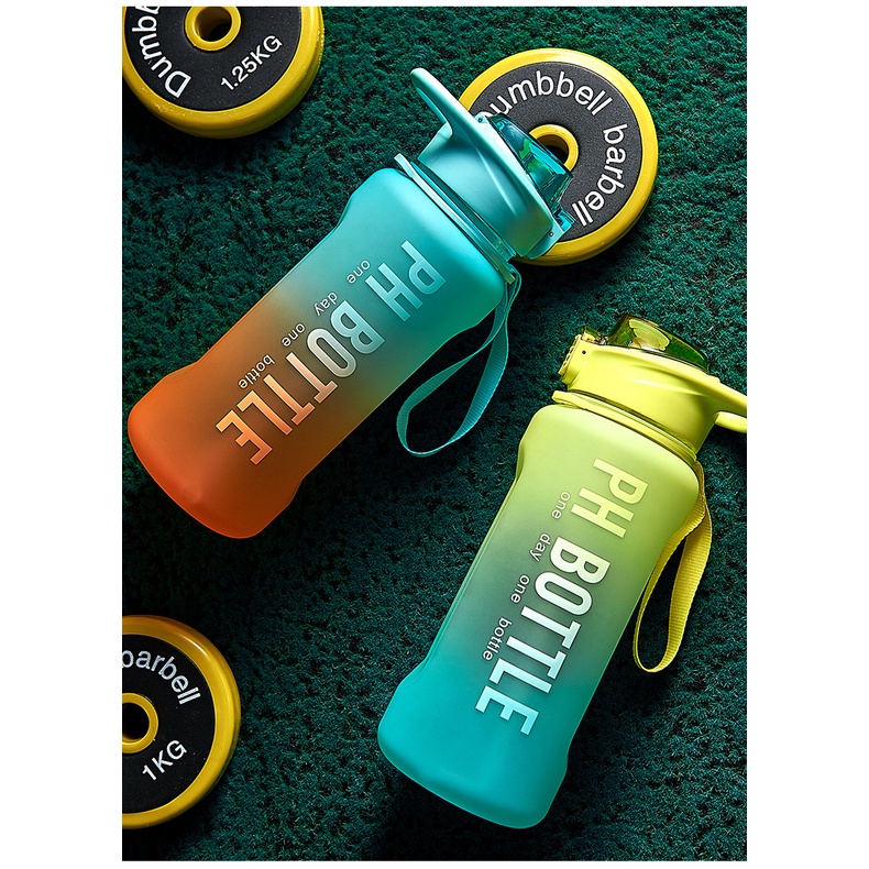 Bình nước thể thao tập gym 2 lít, bình đựng nước nhựa có ống hút PH BOTTLE