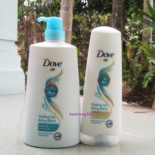 Combo Dove Dưỡng Tóc Bồng Bềnh dầu gội 650g + kem xả 335g