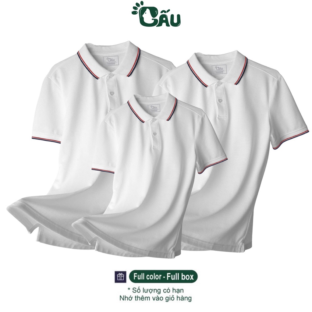 Áo thun Polo GẤU 194 Cá Sấu Viền Cổ Unisex vải cá sấu Poly co dãn 4 chiều dày dặn form gerular fit - 3 SỌC