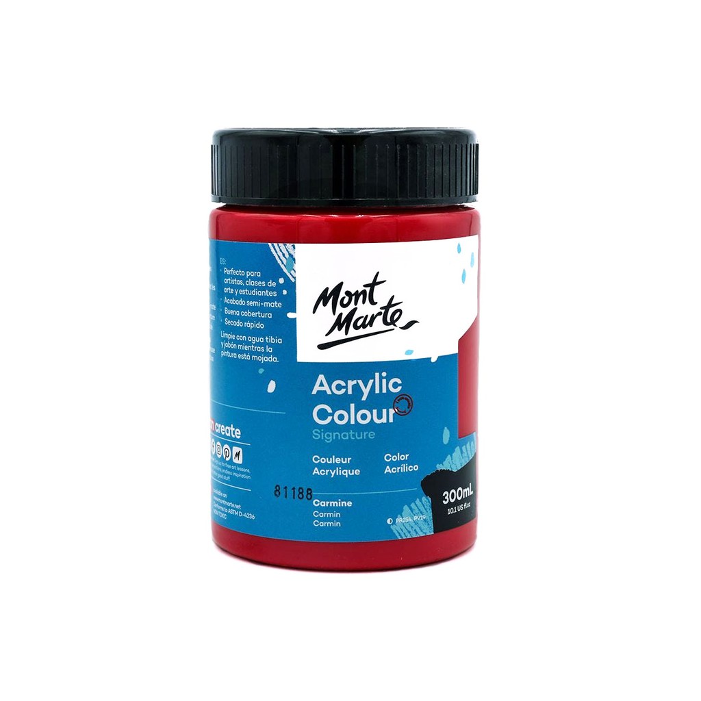 Màu Acrylic Mont Marte 300ml - Carmine - Acrylic Colour Paint Signature 300ml (10.1oz) - MSCH3055