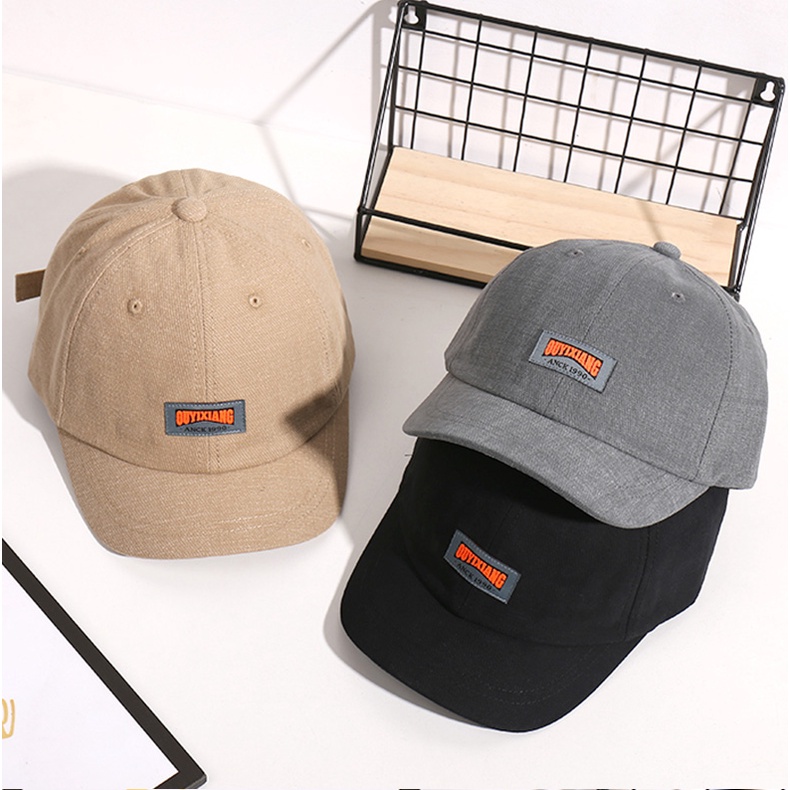 Nón kết vành ngắn mềm mại phối miếng vá phong cách Hàn Quốc vintage xuân hè cho nam và nữ