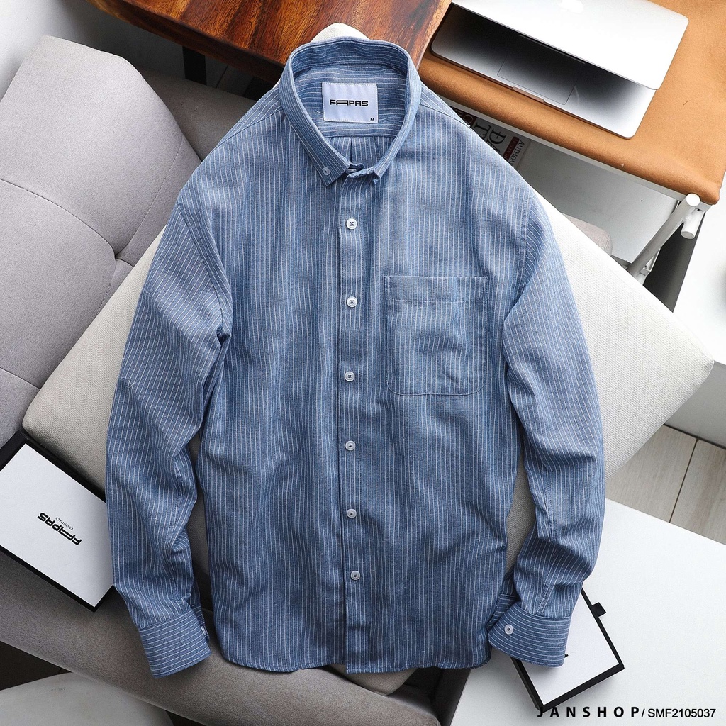Áo Sơ Mi Nam Sọc Dọc Nhỏ Fapas Thanh Lịch Trẻ Trung, Công Sở, Văn Phòng | BigBuy360 - bigbuy360.vn