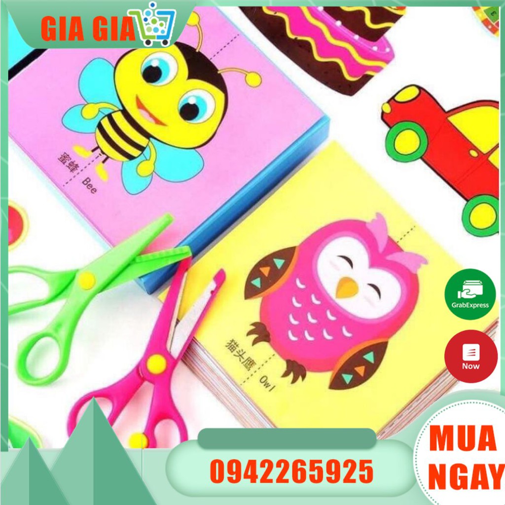 Bộ đồ chơi cắt giấy thủ công tạo hình cho bé gồm 240 tờ giấy màu + 2 kéo an toàn Giúp bé tập cắt mà không lo đứt tay