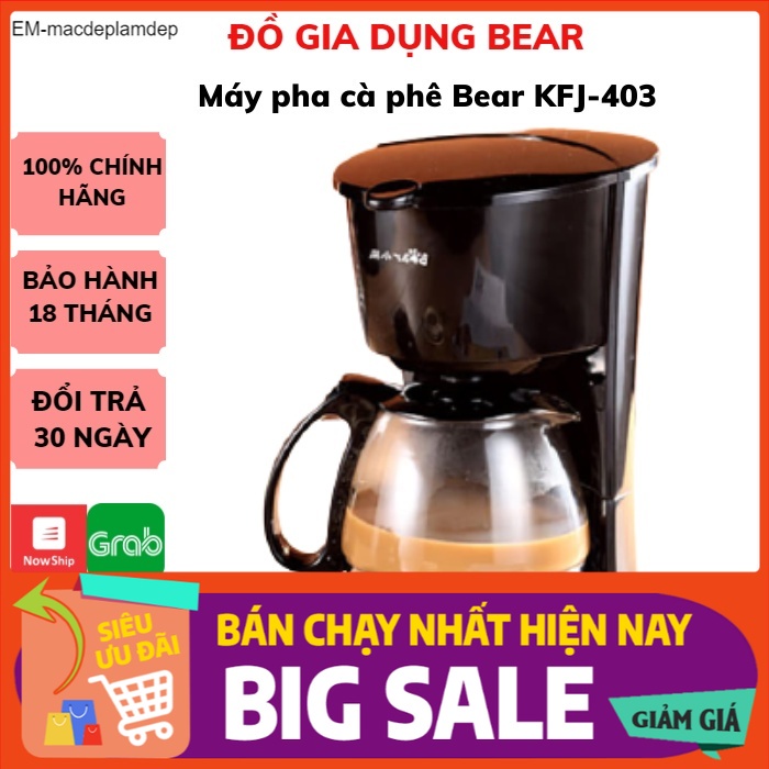 (1511) Máy Pha Cà Phê Đa Năng B 🐻, Máy Pha Trà, Máy Ép Cafe _ Espresso KFJ-403_Dung Tích 600ml_Bảo Hành 1 Năm