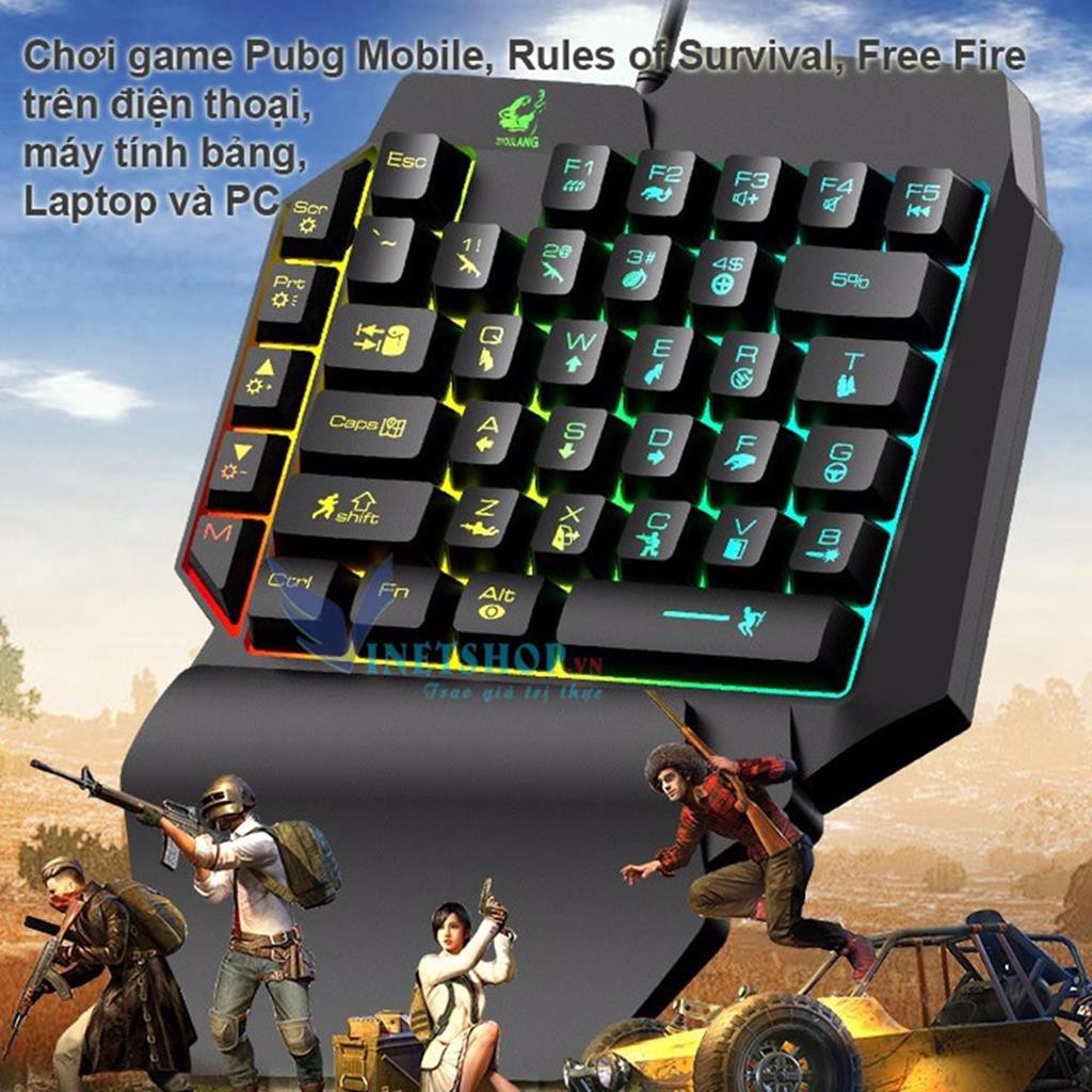 (SIÊU GIẢM GIÁ) Bàn Phím Giả Cơ 1 Tay Free Wolf K15 Gaming Bàn Phím Cho PUBG OW LOL 35 -dc3640