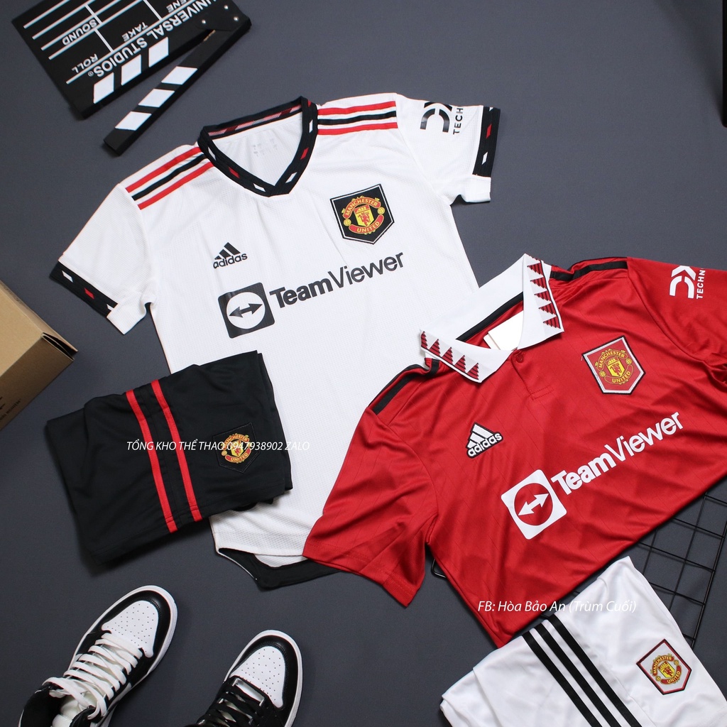 Bộ Quần Áo Bóng Đá CLB Manchester TeamViewer sân khách,sân nhà Cao Cấp Bản thái mùa 22/23
