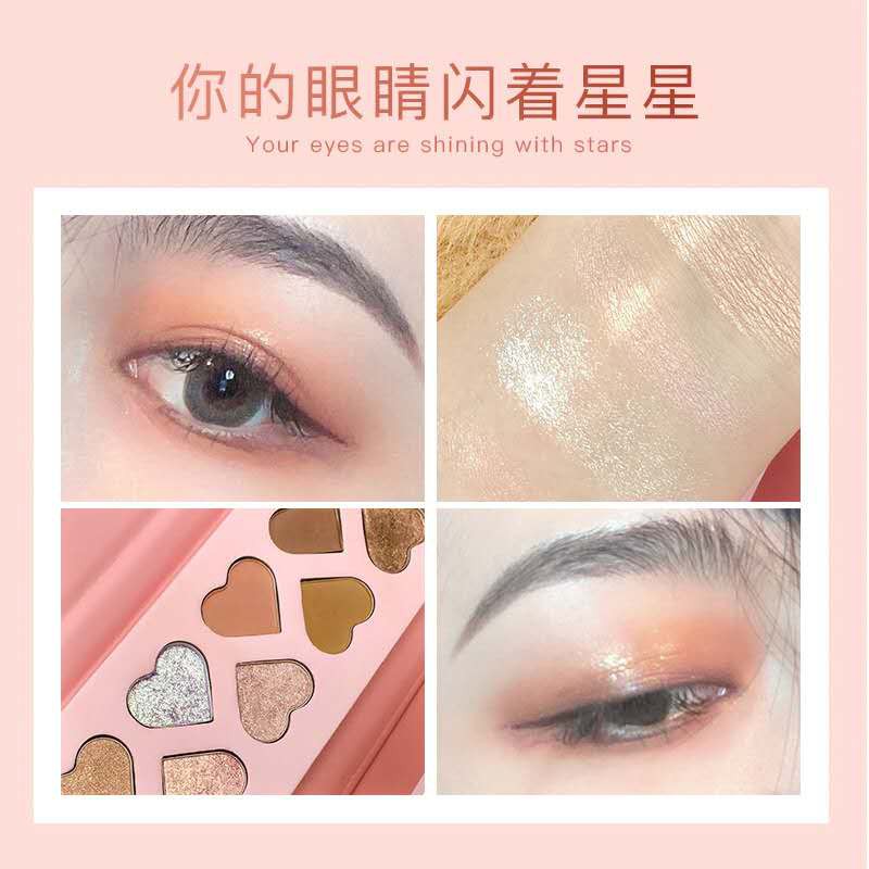 (Hàng Mới Về) Bảng Phấn Mắt Màu Hồng Trái Tim Xinh Xắn Chống Thấm Nước Và Mồ Hôi | BigBuy360 - bigbuy360.vn