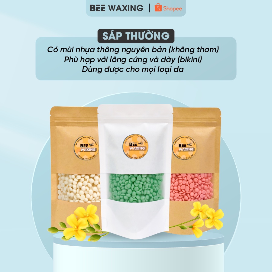 Sáp Wax Lông- Hạt Wax Beans Nóng Tẩy Lông Waxing Tại Nhà [Tặng Kèm Que Wax]