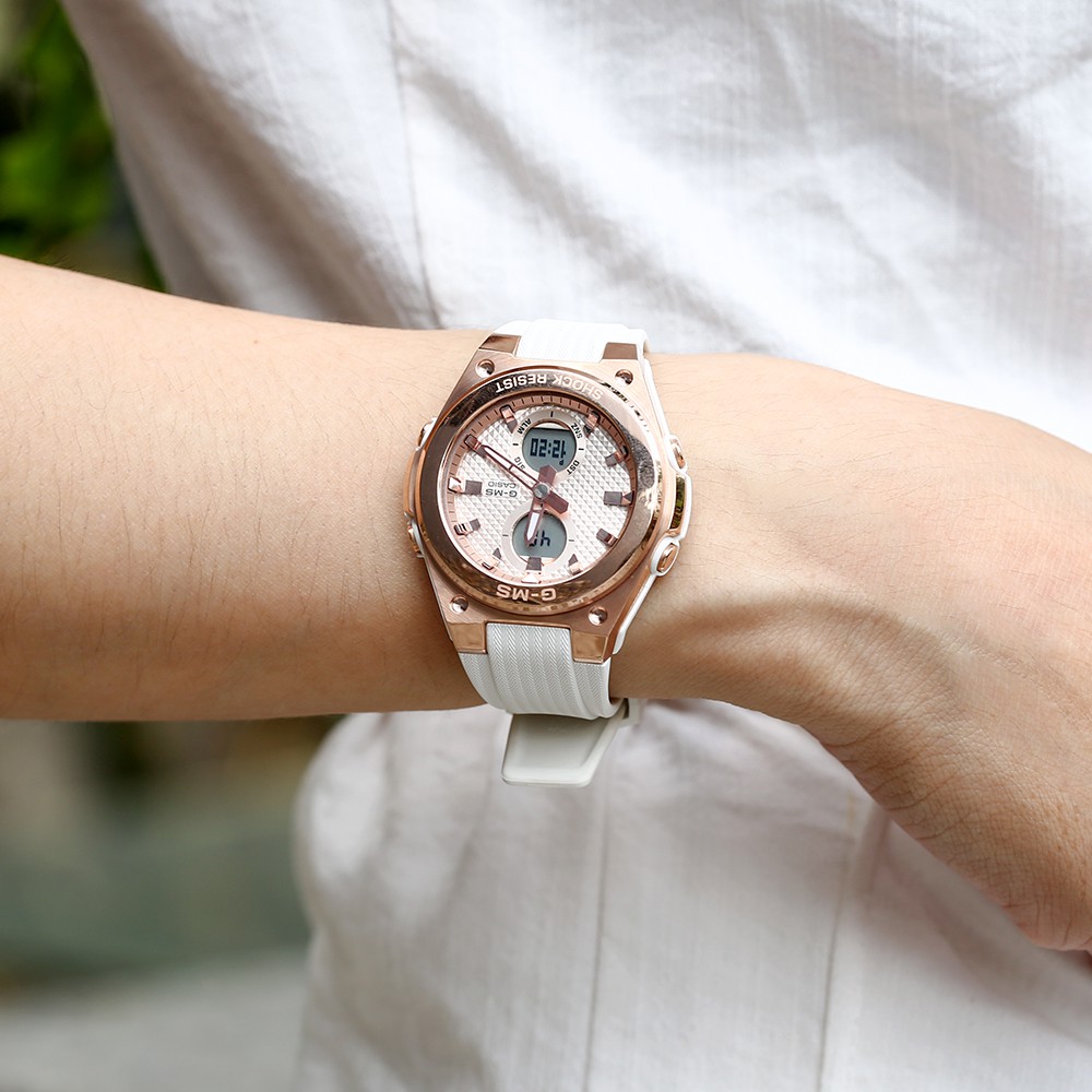 Đồng Hồ Nữ Casio Baby-G MSG-C100G-7ADR - Gờ Mặt Kim Loại - Chống Nước 100m- bảo hành 12 tháng