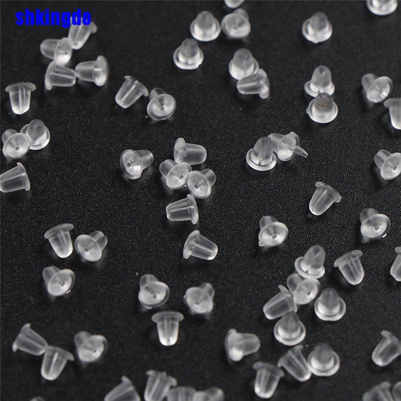 Set 100 nút bịt bông tai bằng cao su hình viên đạn diy