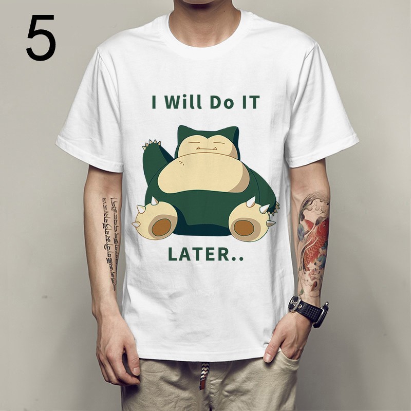 HOT- áo thun  Pokemon Funny Snorlax Nope siêu chất