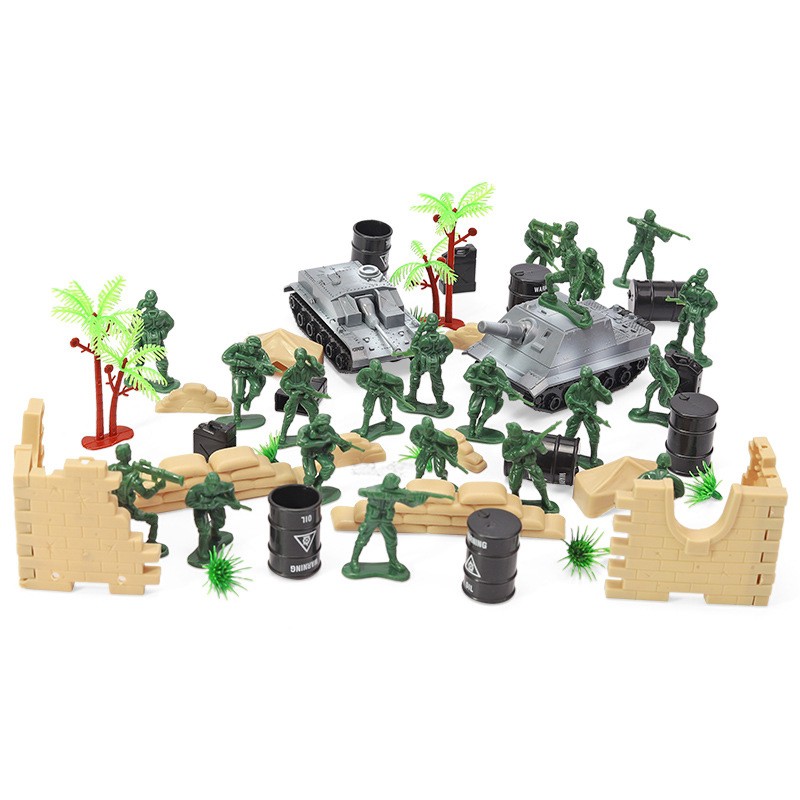 70Pcs/Lot Military Plastic Soldier Model Toy Army Men Accessories Kit for Boys