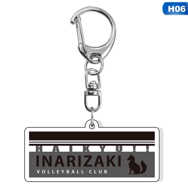 flowersqueen Móc chìa khóa in logo họa tiết hoạt hình Haikyuu