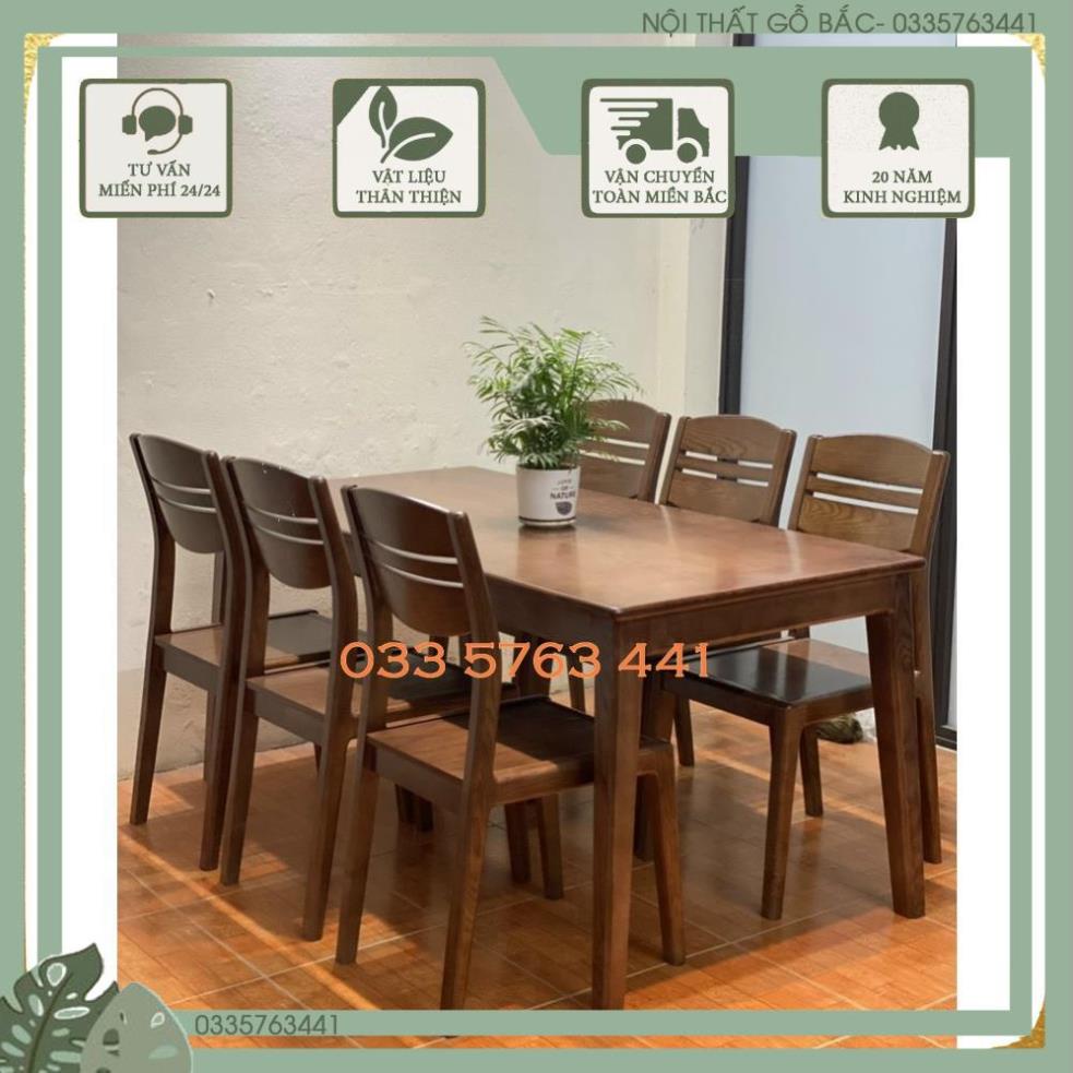 Bộ bàn ăn gỗ sồi nga kích thước 160x80cm hoặc 120x70cm kèm ghế - inbox chọn mẫu ạ