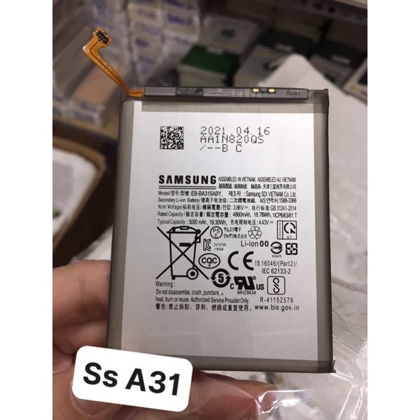 Pin thay Samsung A31 zin bảo hành 3 tháng