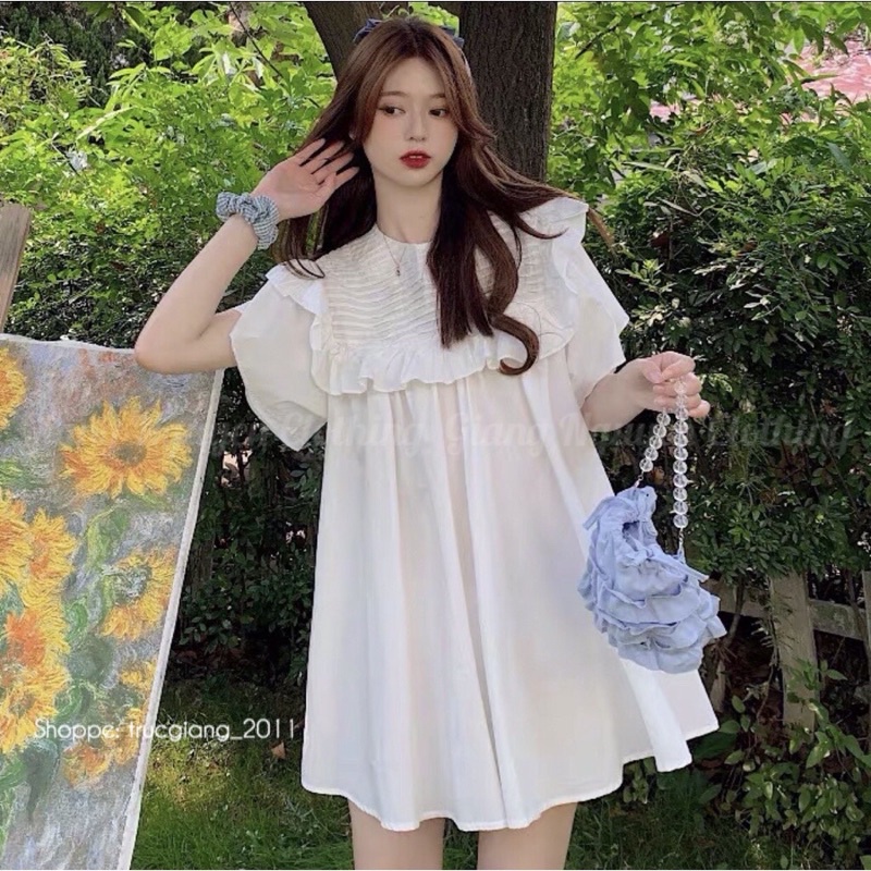 [Xs,S,M] Hàng 2 lớp Váy babydoll Xếp Ly Ngang
