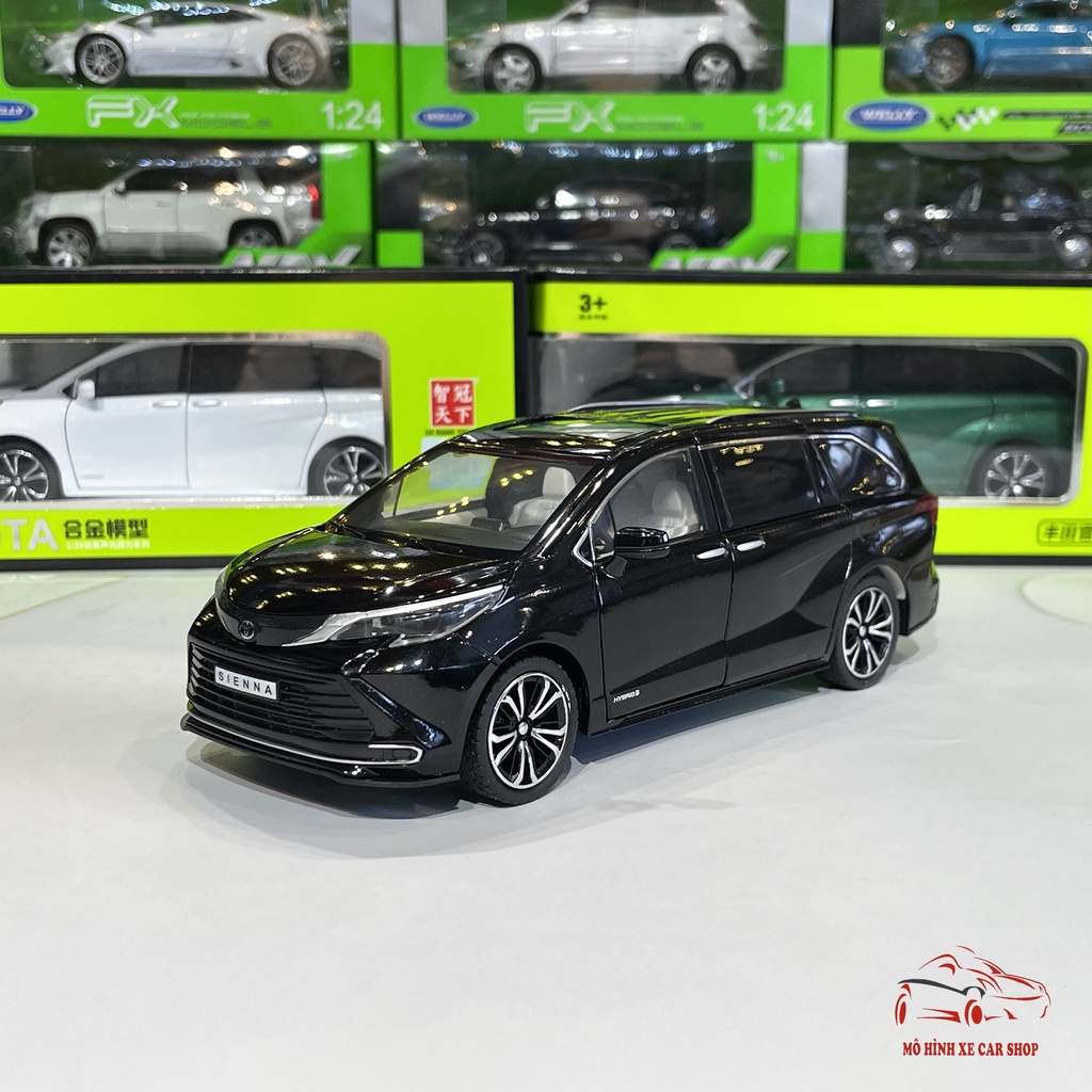 Mô hình xe ô tô bằng sắt Toyota Sienna tỉ lệ 1:24 hãng Hongsen 3 màu