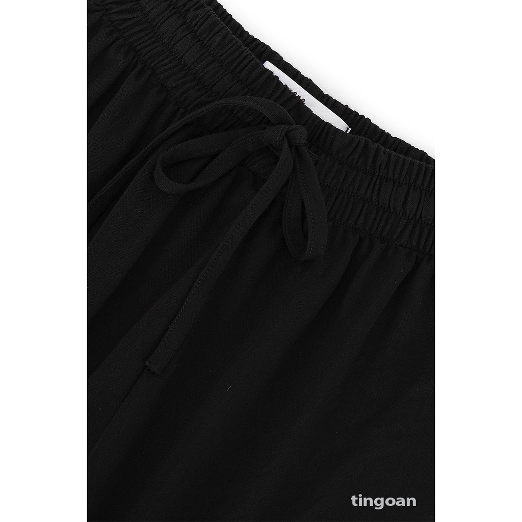 Quần ống rộng xuông đũi mát chun co giãn đen tingoan BENNY CULOTTES/BL | BigBuy360 - bigbuy360.vn