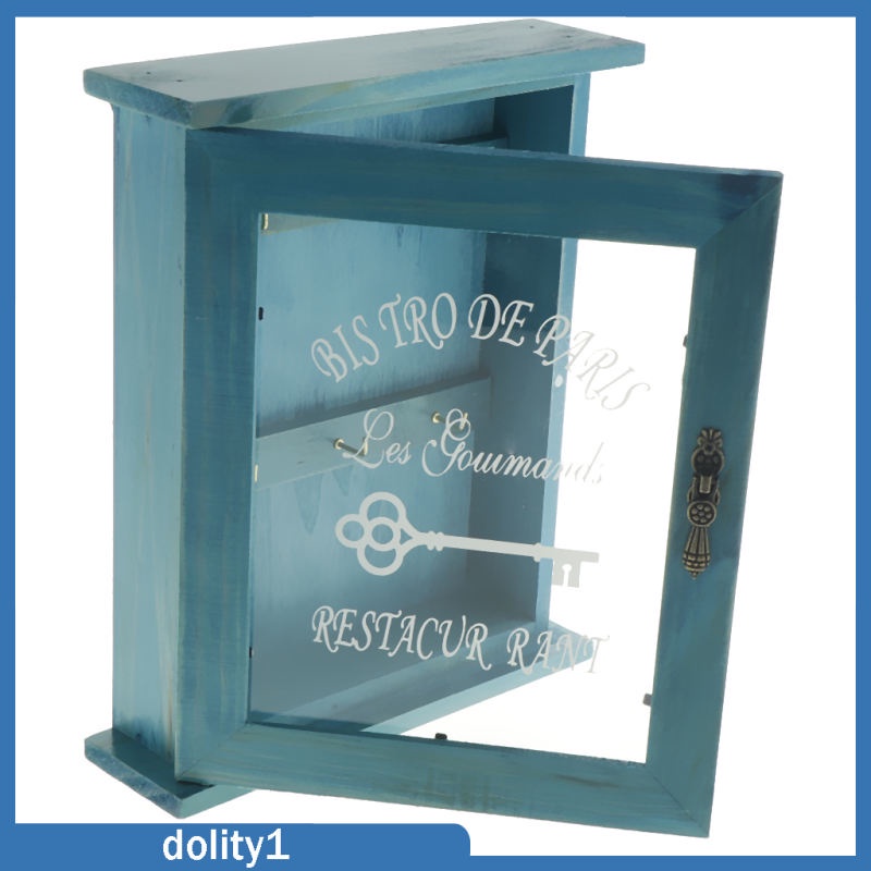 Tủ Gỗ Đựng Chìa Khóa Cổ Điển Có Móc Treo 21x6x25cm. - Màu Nâu