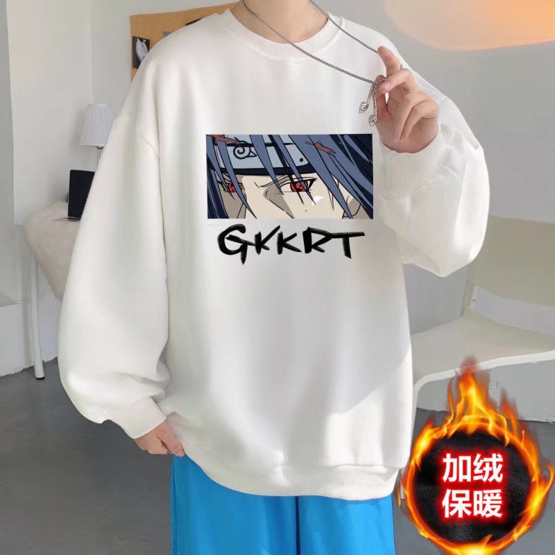 Áo sweater unisex cổ tròn dáng rộng in họa tiết anime thời trang mùa thu giản dị dành cho nam và nữ