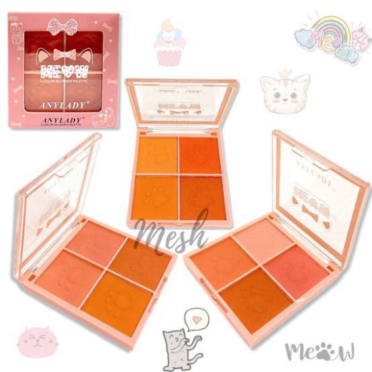 PHẤN MÁ 4 Ô MEOW ANYLADY tone đào BLUSHER SiêuThích Hot | BigBuy360 - bigbuy360.vn
