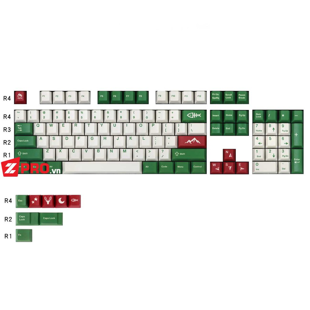 Bộ Keycap PBT Camping 115 phím (Cherry Profile)