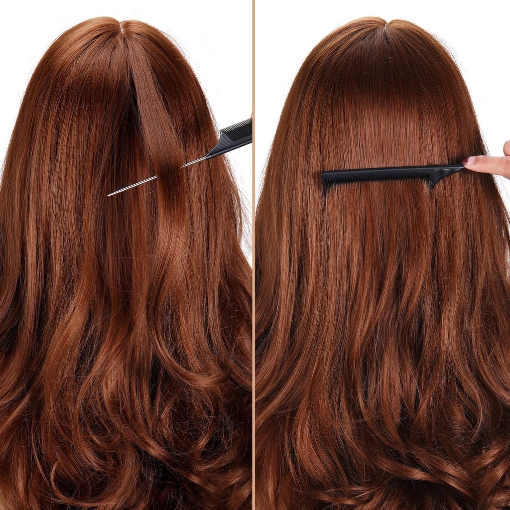 [Hàng mới về] Lược chải tóc BORAGE màu đen răng lược hẹp nhỏ gọn tiện dụng cho salon