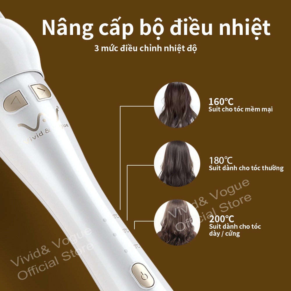 Máy uốn tóc 4Gen VIVID & VOGUE tự động bằng gốm máy uốn tóc cầm tay