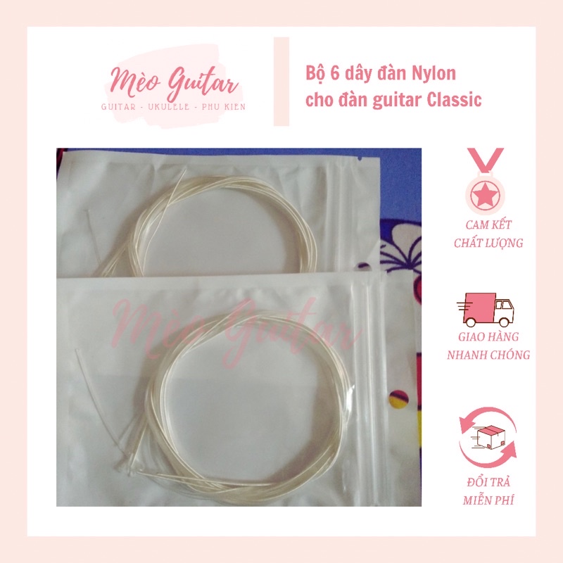 Bộ 6 dây đàn Nylon / Dây đàn cho Guitar Classic chuyên dụng tại các xưởng đàn/ Dây đàn Classic giá tốt chất lượng