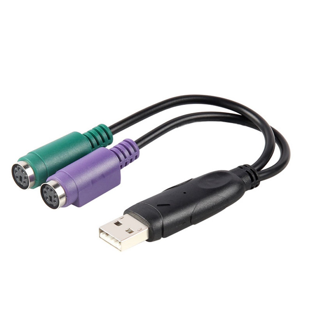 MERSSAVO Dual PS2 Female To USB 2.0 Male Converter-Adaptor Cable Wire For Mouse Keyboard