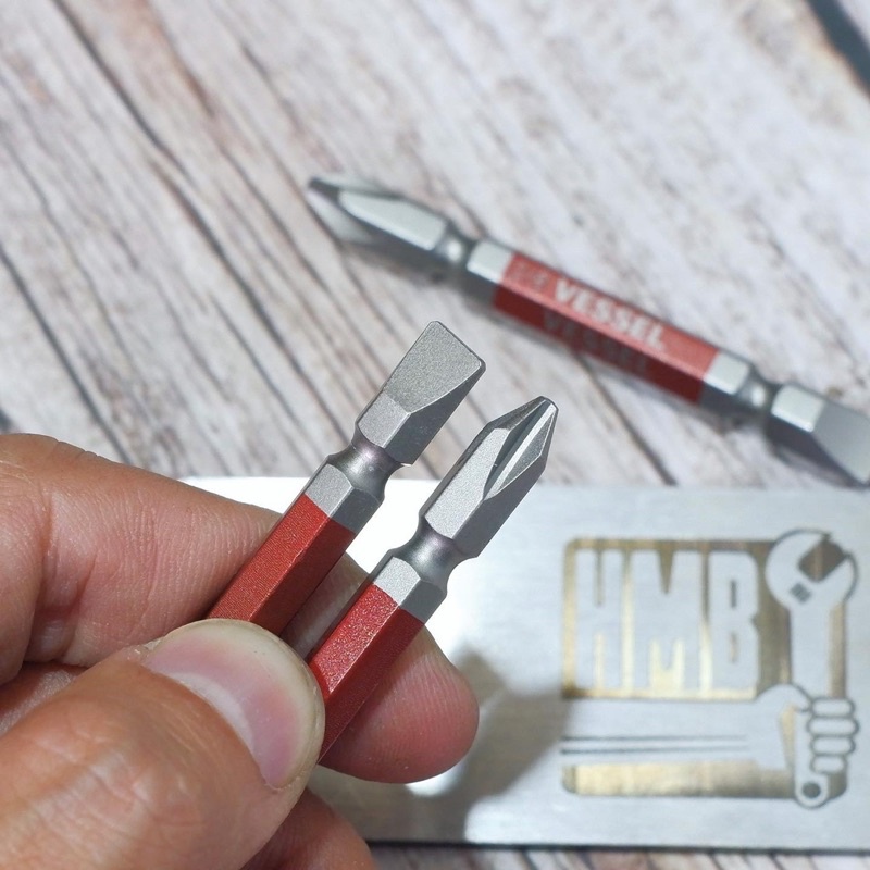 🇯🇵Made in Japan🇯🇵 Mũi vít 2 đầu +/- siêu cứng có từ tính Vessel