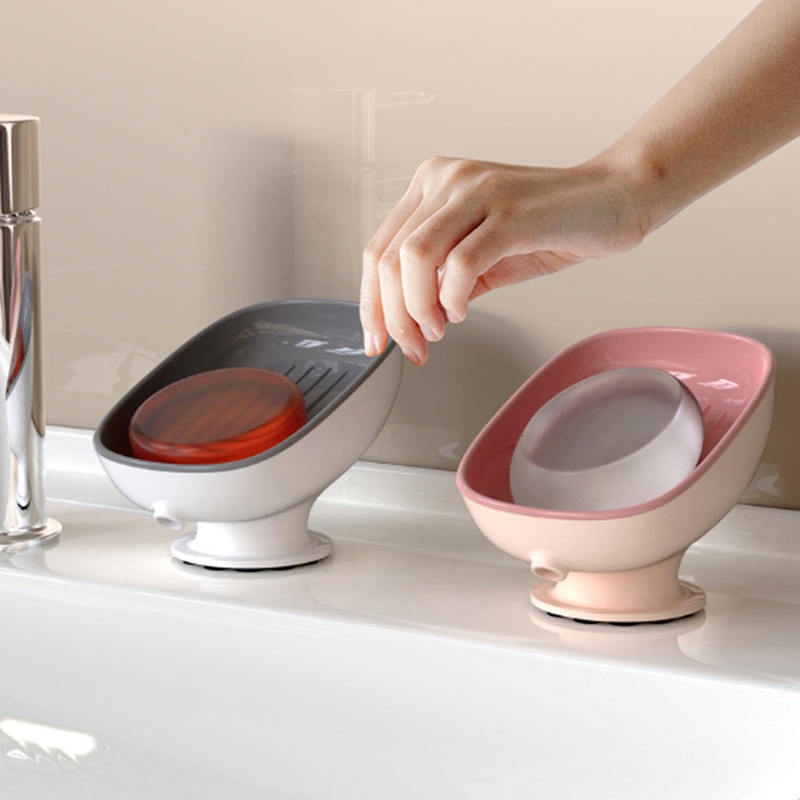 Khay Đựng Xà Phòng Hai Tầng Ráo Nước Có Giác Hút Mạnh Thời Trang Cho Nhà Bếp Nhà Tắm