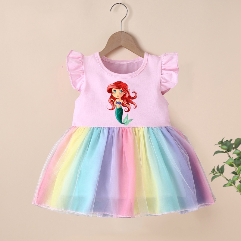 Đầm Công Chúa Tiên Cá Dễ Thương Cho Bé Gái 1-4 Tuổi