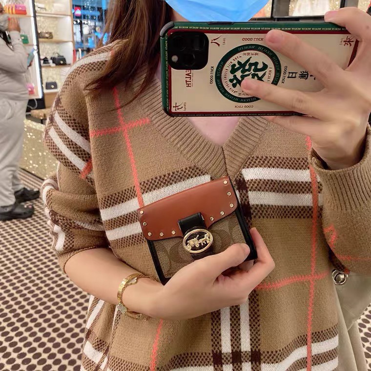 Ví Ngắn Cầm Tay Có Ngăn Đựng Thẻ Tròn Cỡ Nhỏ In Nhãn Hiệu Coach Georgie/6791 7250 4103