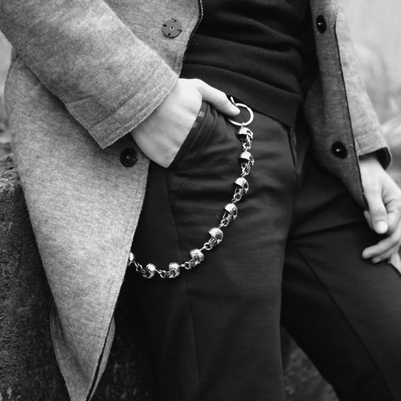 Dây Xích Đeo Quần Hình Đầu Lâu Phong Cách Gothic Cá Tính