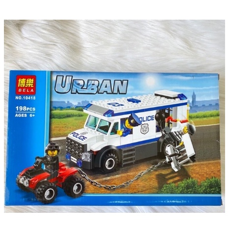 Đồ chơi trẻ em lắp ráp xếp hình lego bela urban 10418-Giải cứu tội phạm trên đường di lý 198pcs