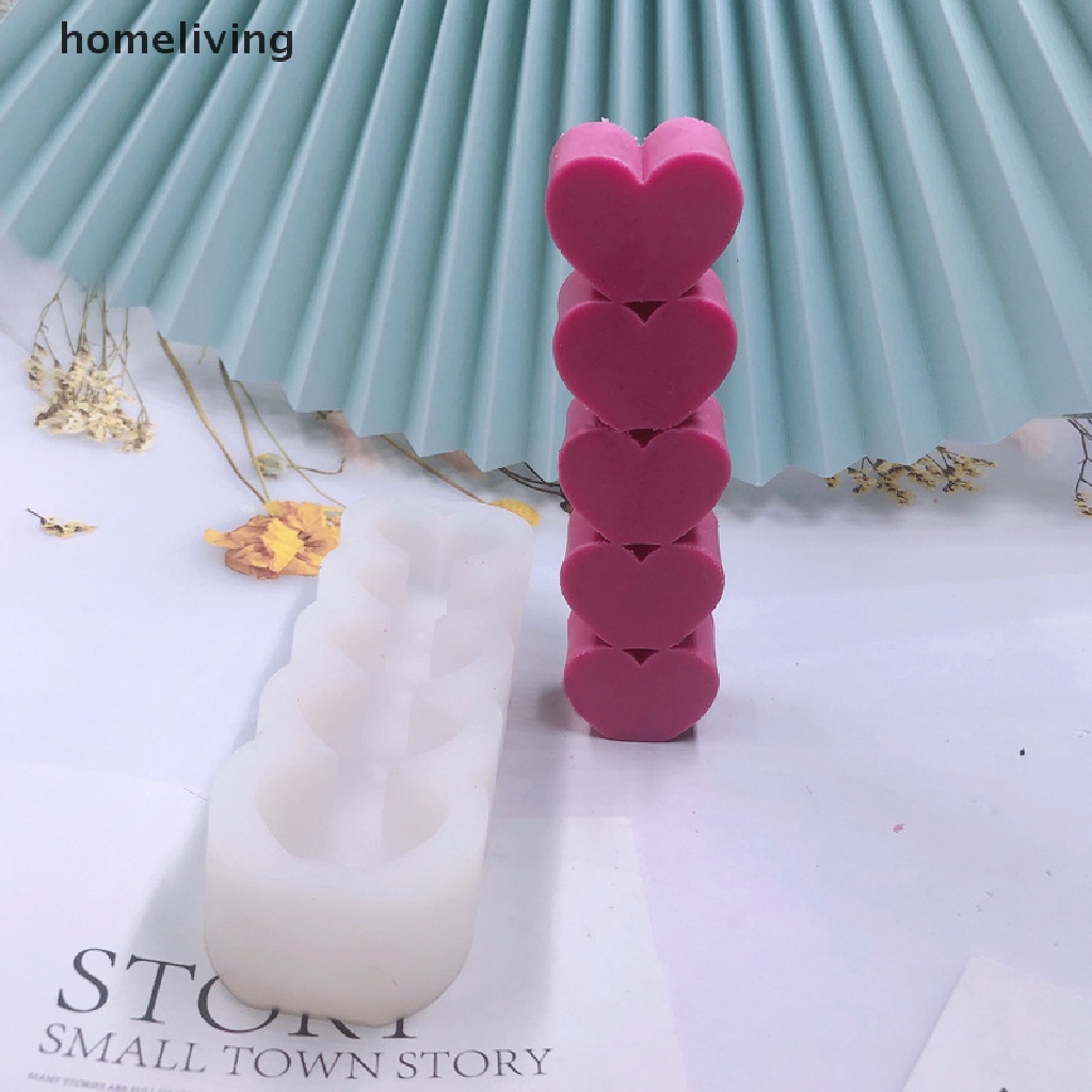 Khuôn Làm Nến Hình Trụ Trong Suốt 5 Kiểu Trái Tim Độc Đáo Trang Trí Tiệc Cưới