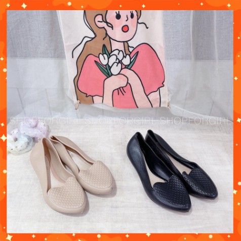 Giày búp bê kẻ ô siêu êm chân , chống trơn trượt có thể đi mưa