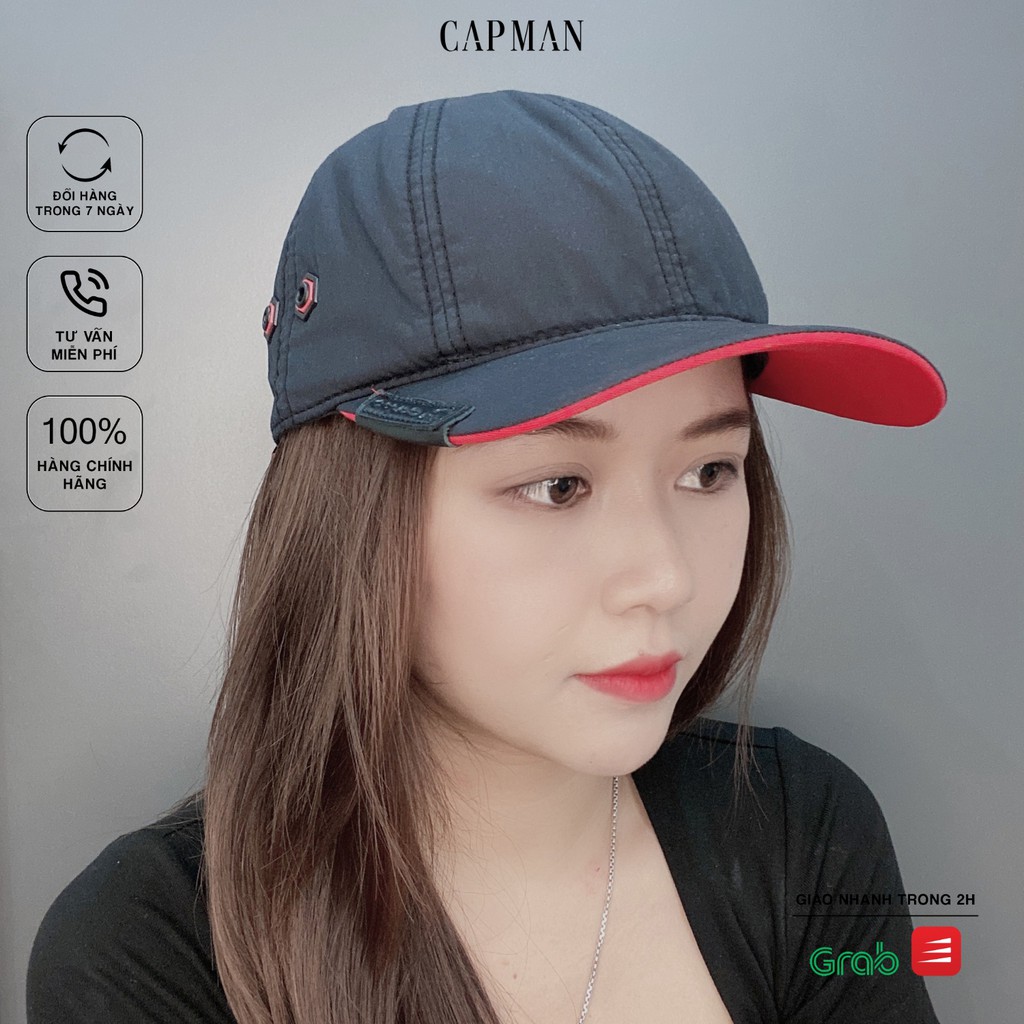 Mũ lưỡi trai CAPMAN chính hãng full box, nón kết nam nhung CM113 màu đen