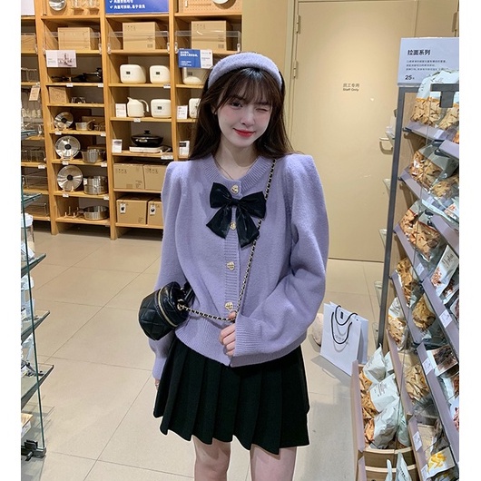 Áo khoác cardigan dệt kim Xiaozhainv phong cách Hàn Quốc xinh xắn thời trang cho nữ